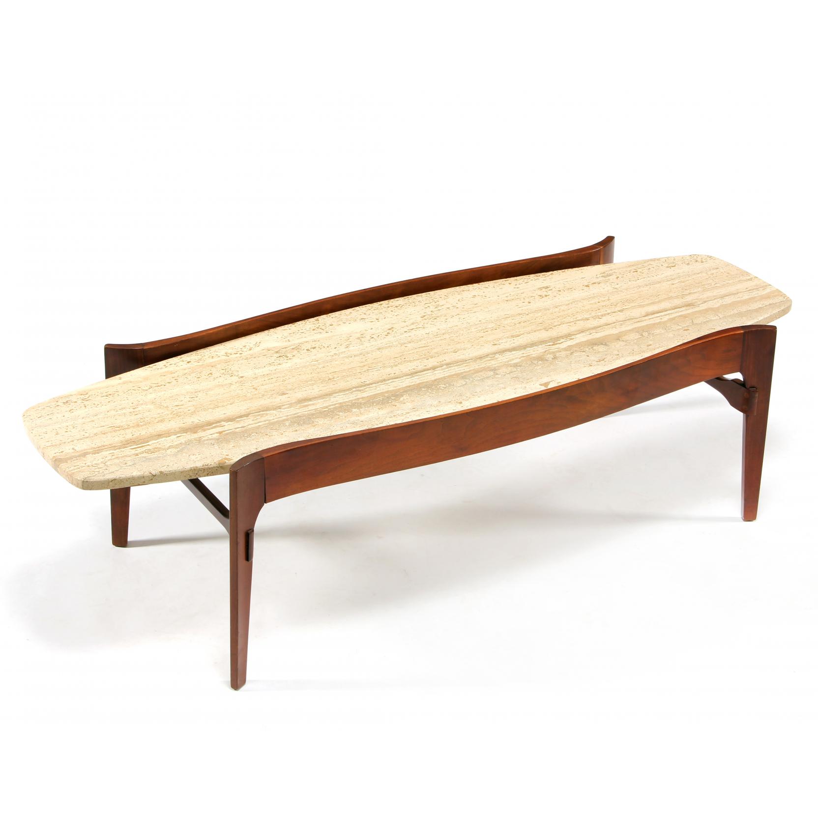 Appraisal: Bertha Schaefer Am - Surfboard Top Coffee Table for Singer