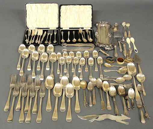 Appraisal: Group of sterling silver tableware flatware etc