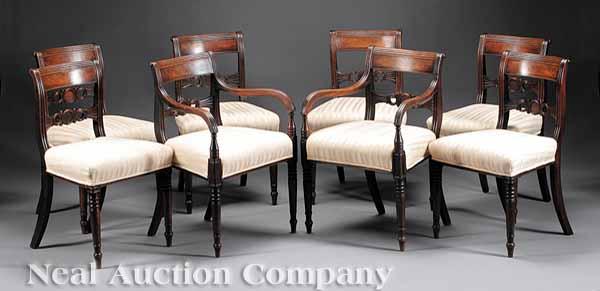 Appraisal: A Good Set of Eight Regency Carved Mahogany Dining Chairs