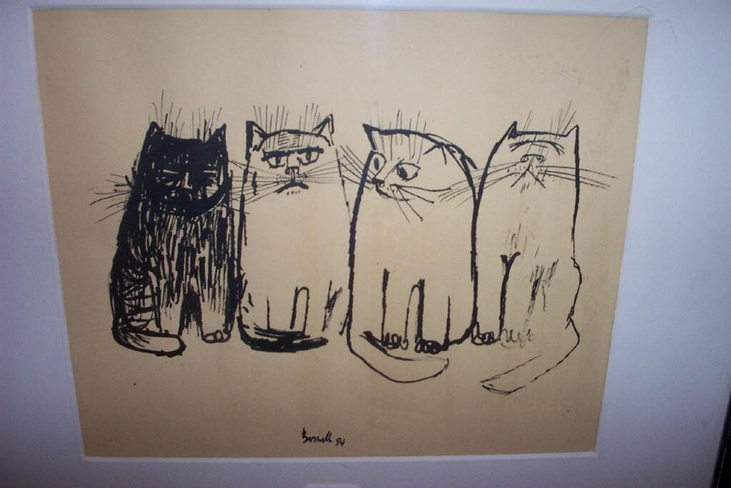 Appraisal: A humorous ink study of four cats by James Boswell