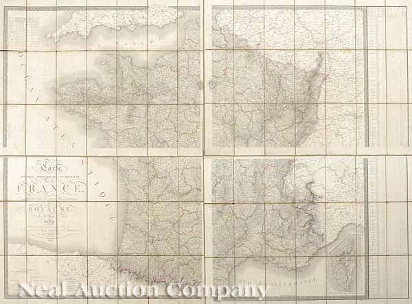 Appraisal: A Large Antique Dissected Folding Wall Map of France Carte