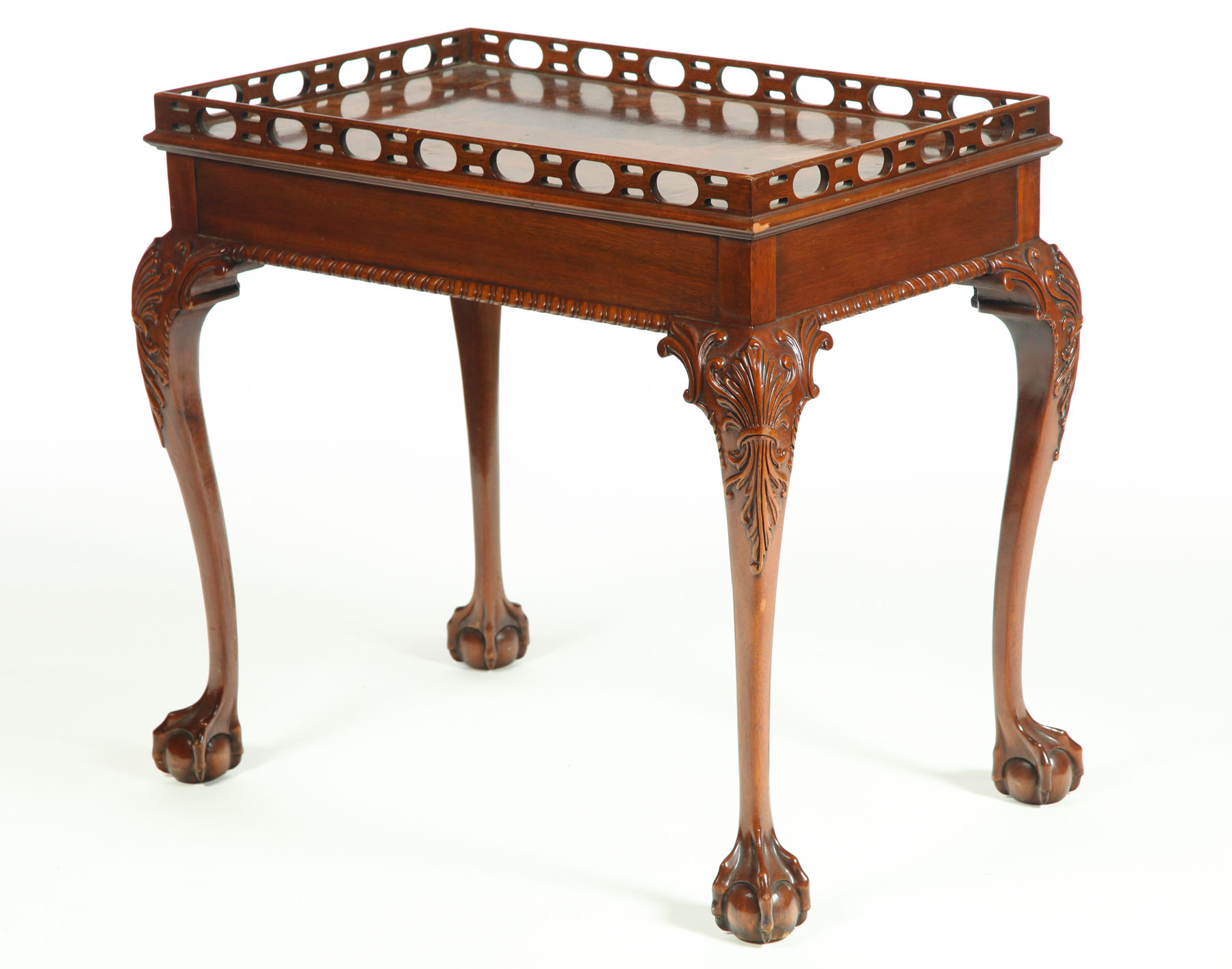 Appraisal: CHIPPENDALE-STYLE TEA TABLE Council Craftsmen American nd half- th century