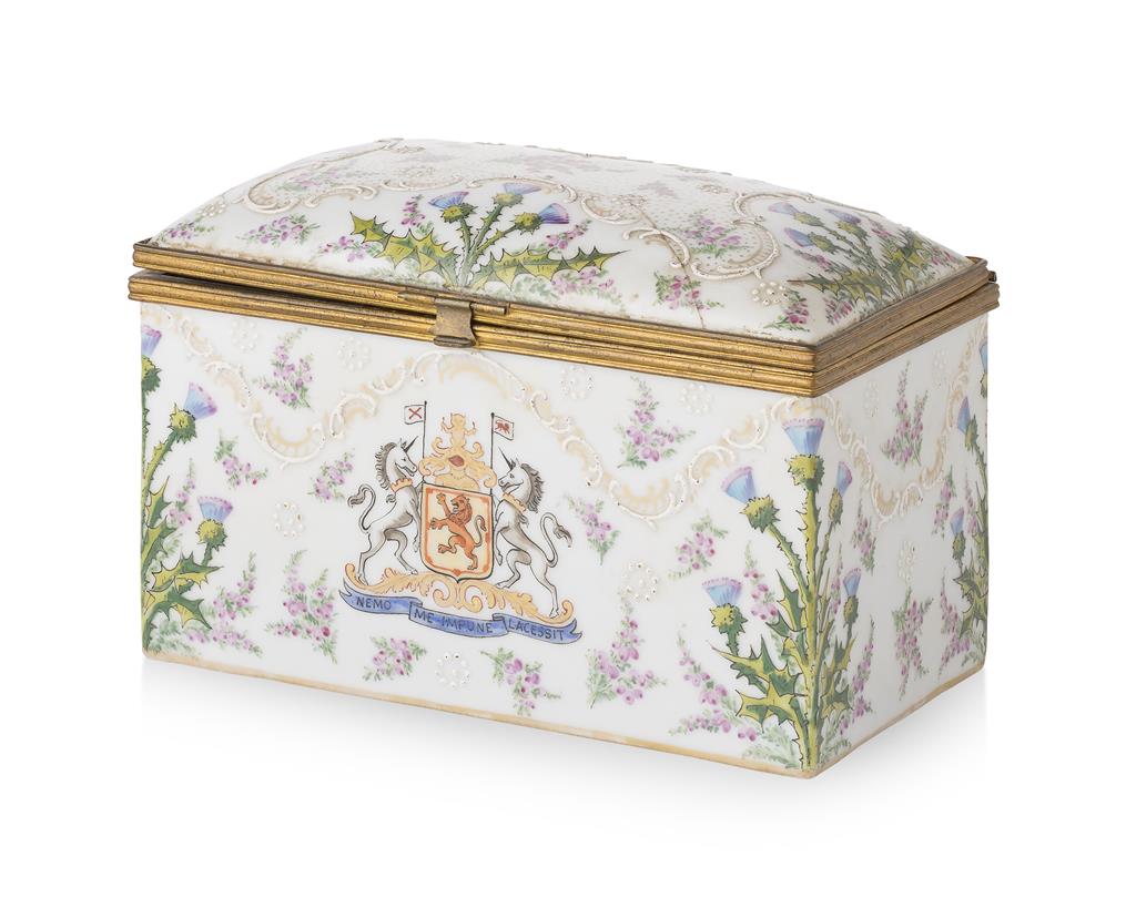 Appraisal: SAMSON PAINTED PORCELAIN AND GILT METAL MOUNTED CASKET LATE TH