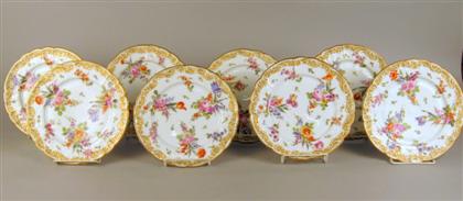 Appraisal: Set of eight French porcelain plates th century Each with