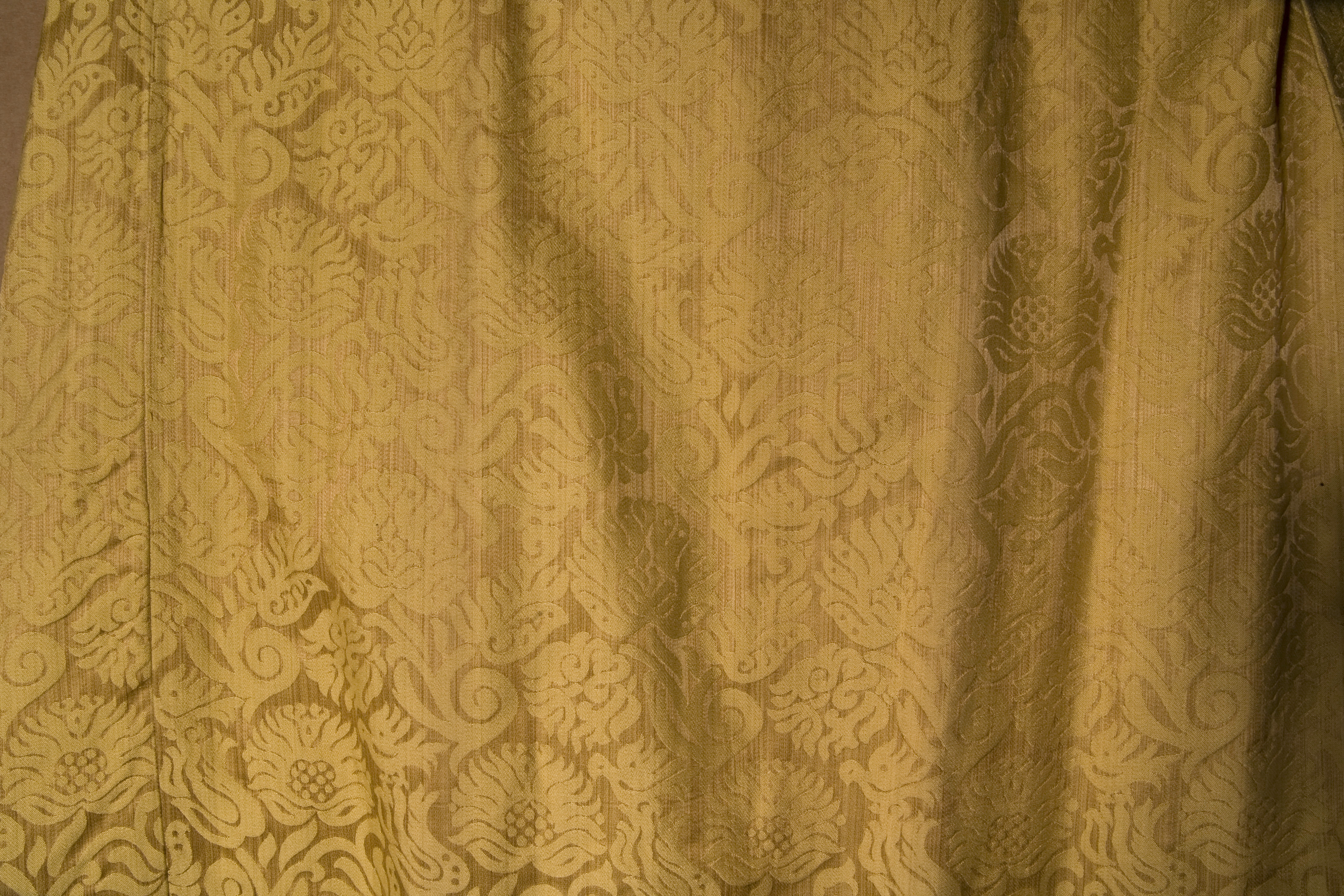 Appraisal: THREE PAIR OF GOLD DAMASK CURTAINS x inches