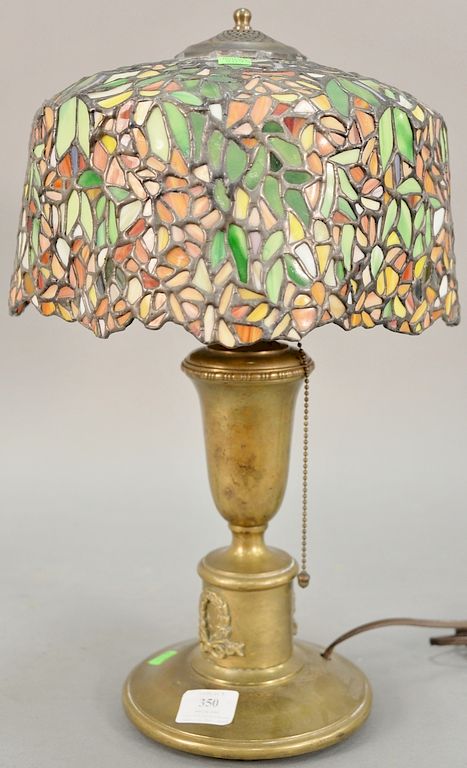 Appraisal: Leaded table lamp ht in dia in Leaded table lamp