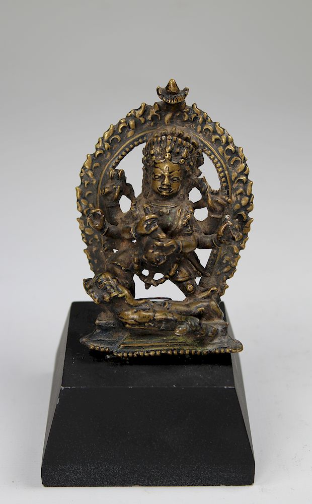 Appraisal: Early Antique Tibetan Bronze Mahakala Figure Early Antique Tibetan Bronze