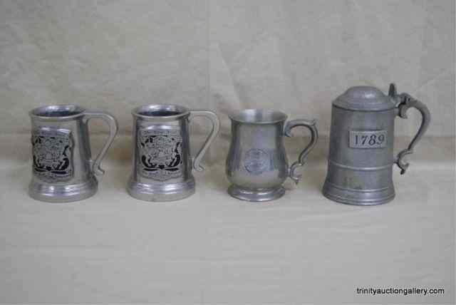 Appraisal: Vintage Pewter Beer mugs - SteinsThis is for an estate