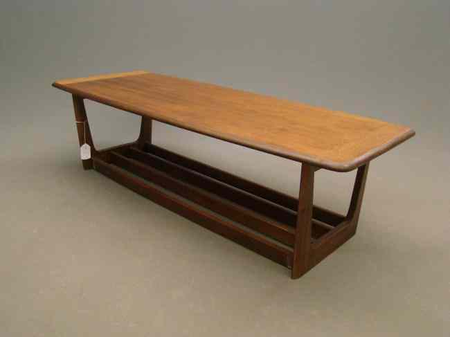 Appraisal: Mid Century surfboard coffee table Top '' x '' ''