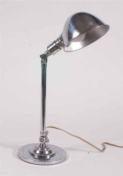 Appraisal: SWISS TABLE LAMP circa Chromed metal H max cm