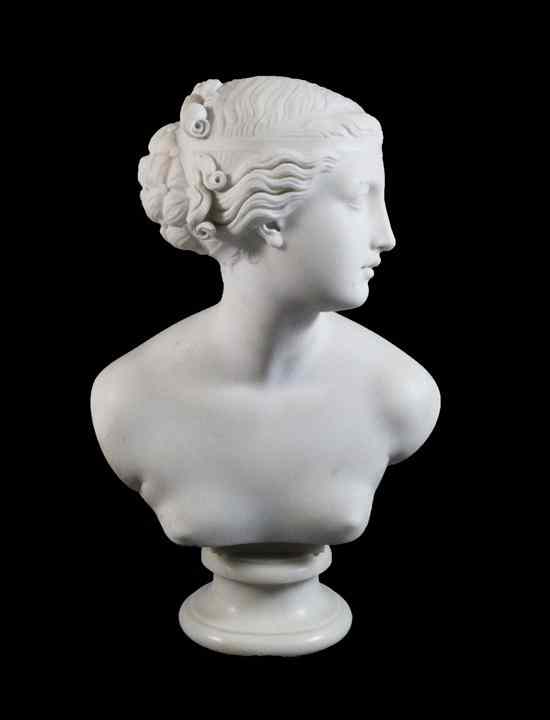 Appraisal: John Gibson RA - a carved white marble bust of