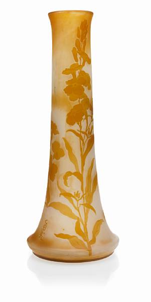 Appraisal: A Gall cameo glass tall vase circa signed Gall in