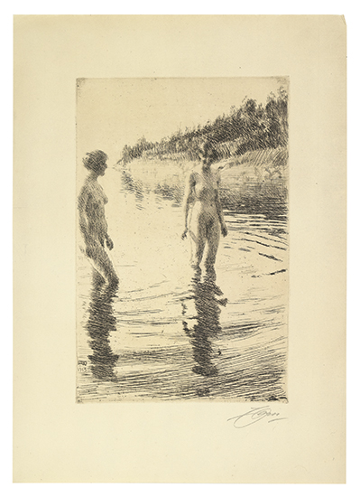 Appraisal: ANDERS ZORN Shallow Etching x mm x inches full margins