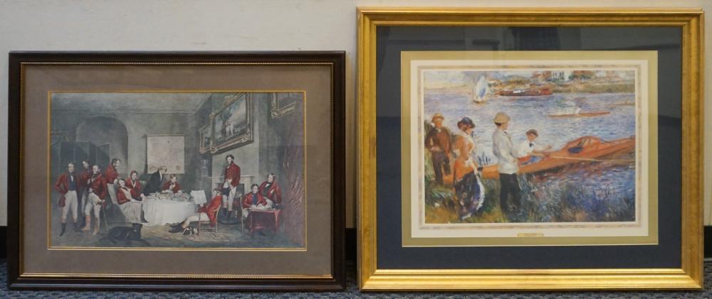 Appraisal: TWO FRAMED FIGURAL GROUP OFFSET PRINTS AFTER RENOIR AND BRITISH