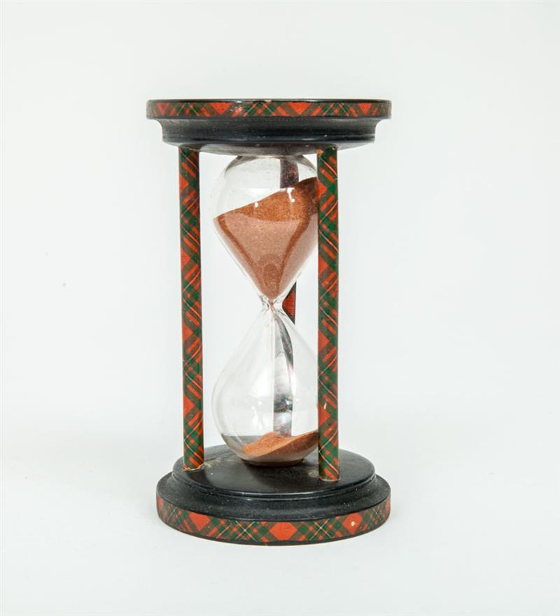 Appraisal: Victorian Tartanware Hour Glass x in Estimate -