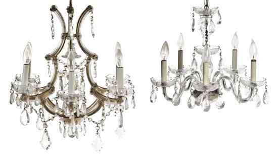 Appraisal: A Group of Two Venetian Cased Glass Chandeliers comprising a