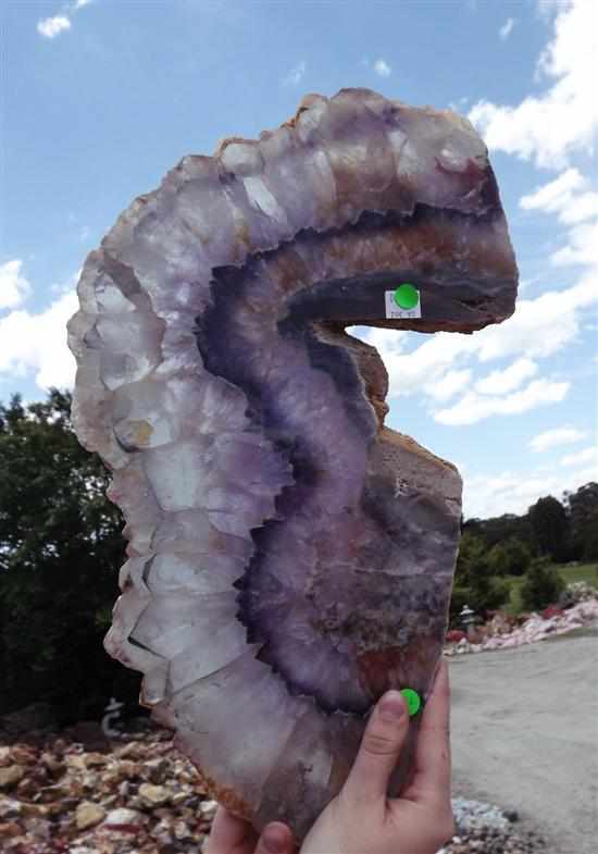 Appraisal: AMETHYST SLAB Australia The outside of the agate frames itself