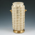 Appraisal: Chic Pottery vase with gilded rims handles and shamrock decoration