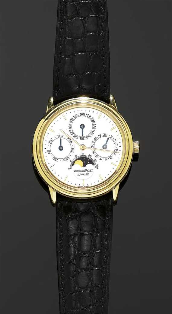 Appraisal: GENTLEMAN'S WRISTWATCH AUTOMATIC PERPETUAL CALENDAR MOON PHASE AUDEMARS PIGUET s