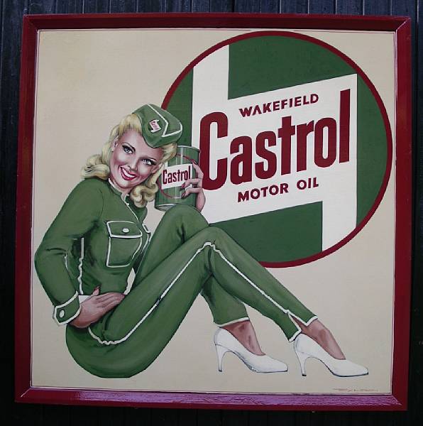 Appraisal: Tony Upson 'Castrol Girl' signed modern acrylic on board x