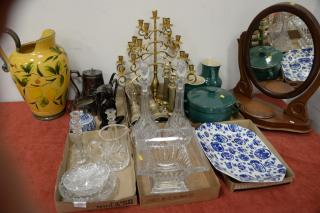 Appraisal: Six box lots to include crystal silverplate tea set vanity