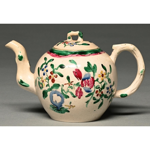 Appraisal: A Staffordshire saltglazed white stoneware teapot and cover c with