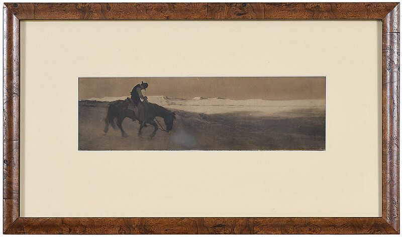 Appraisal: Frank Schoonover American - Trail's End photo lithograph - x