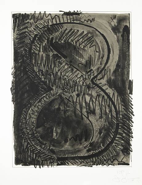 Appraisal: Jasper Johns American born Figure from Black Numeral Series ULAE