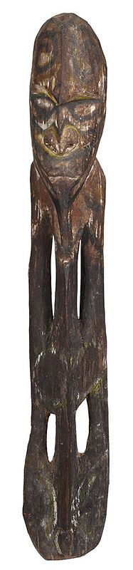 Appraisal: Oceanic Carved Wood Figural Totem th century dense wood paint