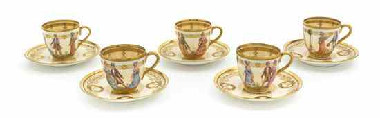 Appraisal: A Set of Twelve Dresden Porcelain Teacups and Saucers having