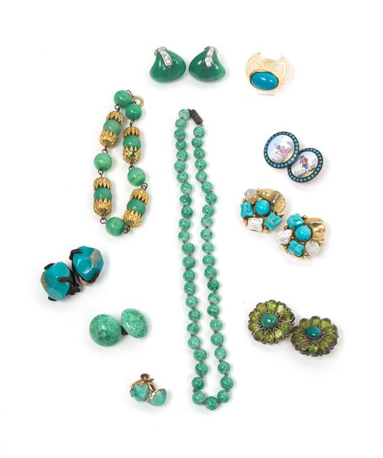 Appraisal: Sale Lot A Group of Turquoise and Green Costume Jewelry