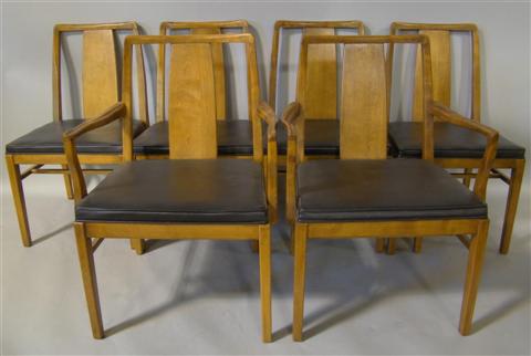 Appraisal: SET OF MID CENTURY DINING CHAIRS INCLUDING TWO ARM CHAIRS