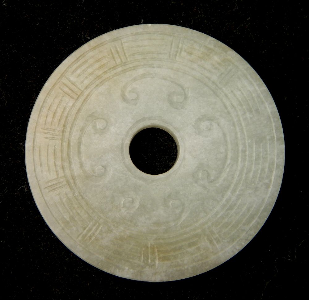 Appraisal: th c Chinese jade Bi disc th c Chinese jade