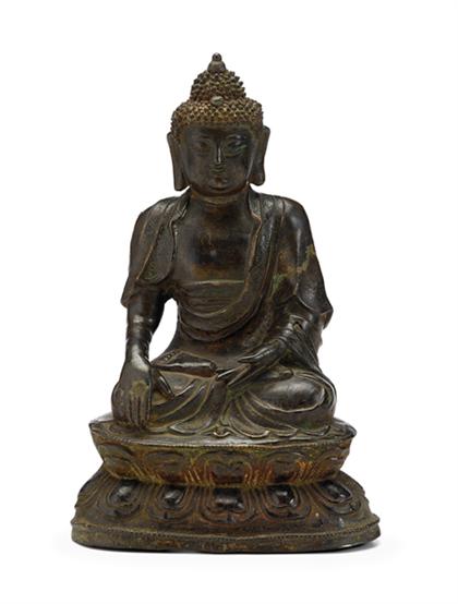 Appraisal: Large Chinese Ming bronze buddha Shakyamuni figure th century Large