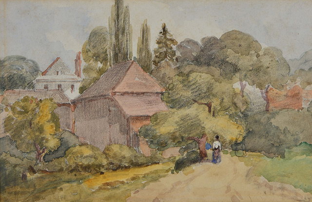 Appraisal: FOLLOWER OF JOHN CONSTABLEA figure on a country track approaching