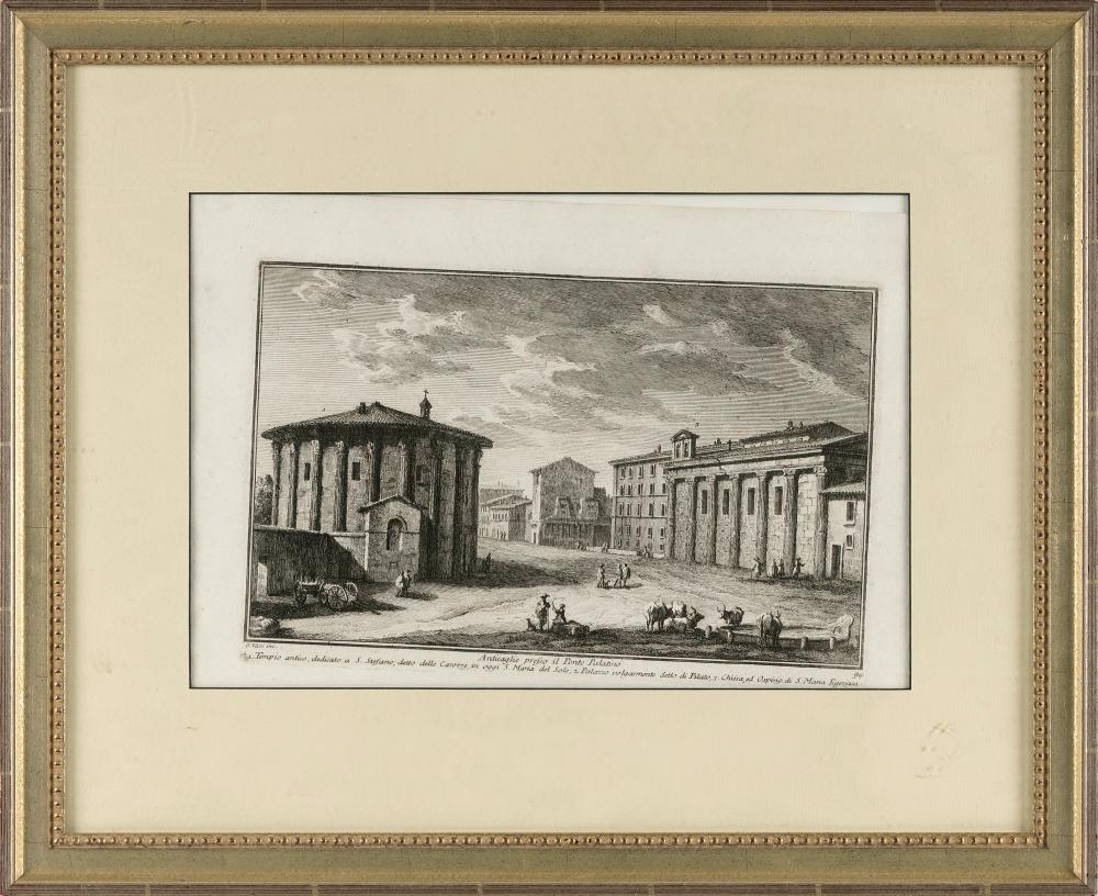 Appraisal: GIUSEPPE VASI ITALY - ANTICAGLIE PRESSO IT PONTE PALATINO ENGRAVING