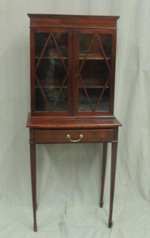 Appraisal: Drawer Mahogany Vitrine From a Queens NY estate Dimensions w