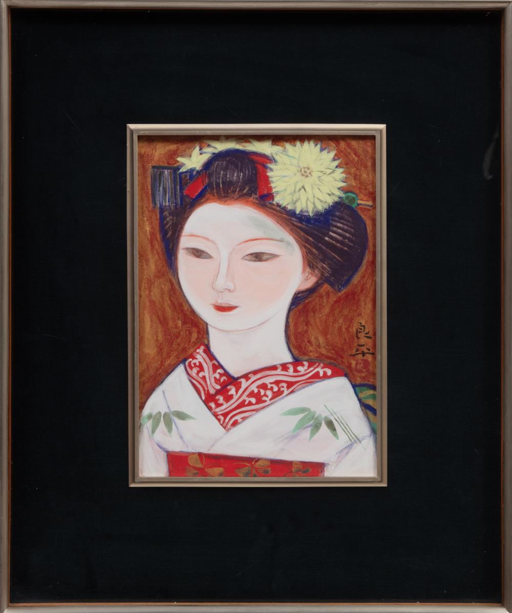 Appraisal: RYOHEI MIWA JAPANESE - Ryohei Miwa Japanese - Maiko gouache