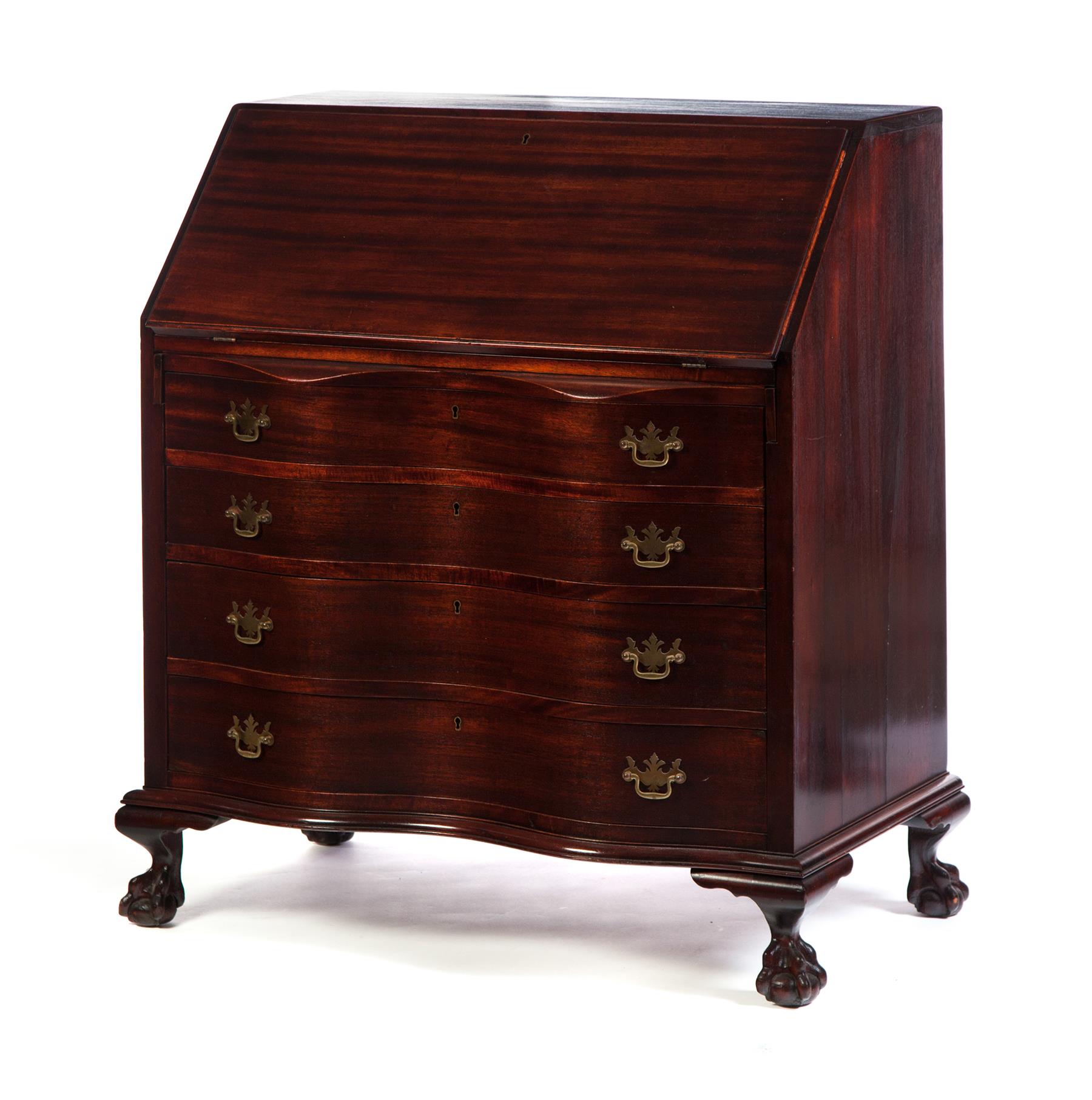 Appraisal: QUALITY FURNITURE COMPANY CHIPPENDALE-STYLE SLANT FRONT DESK Rockford Illinois ca