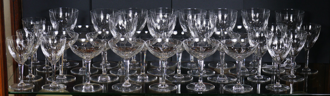 Appraisal: VAL ST LAMBERT FRENCH BELGIAN CUT GLASS STEMS SET In