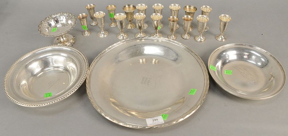 Appraisal: Sterling silver group to include two sets of cordials large