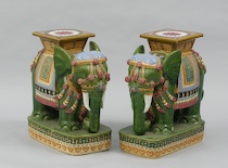 Appraisal: A Pair Of Ceramic Garden Seats Early Mid- th Century