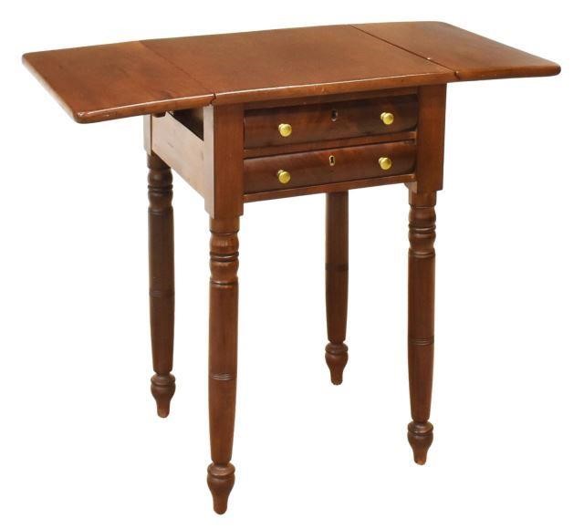 Appraisal: American Sheraton style mahogany work table mid th c rectangular