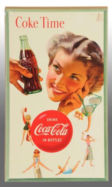 Appraisal: Cardboard Coca-Cola Vertical Poster Description Wonderfully clean with no marks