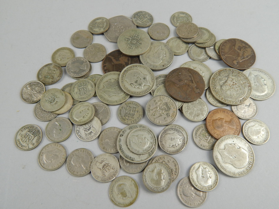 Appraisal: A quantity of British silver coinage etc to include a