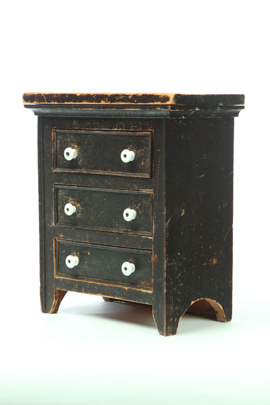 Appraisal: MINIATURE CHEST OF DRAWERS American rd quarter- th century pine