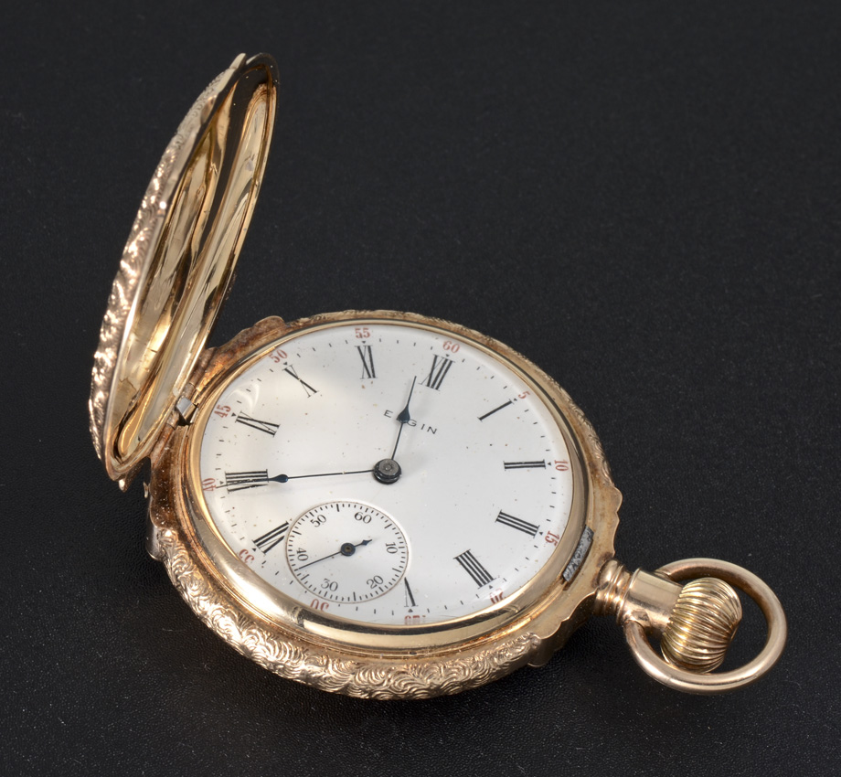 Appraisal: K YELLOW GOLD ELGIN HUNTER CASE POCKET WATCH Circa size