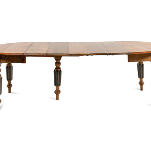 Appraisal: A Parcel Ebonized Maple Extension Dining Table th Century and