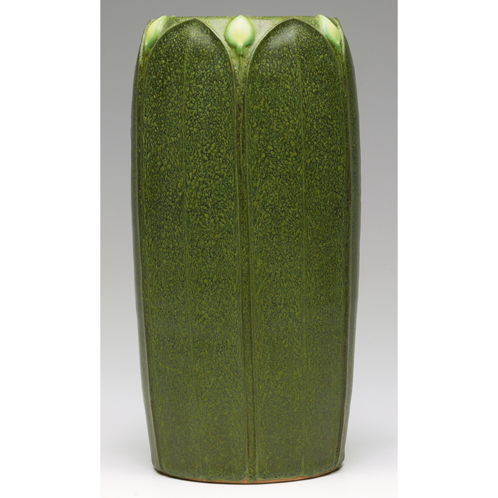 Appraisal: Arts Clay Co vase contemporary large shape with carved vertical