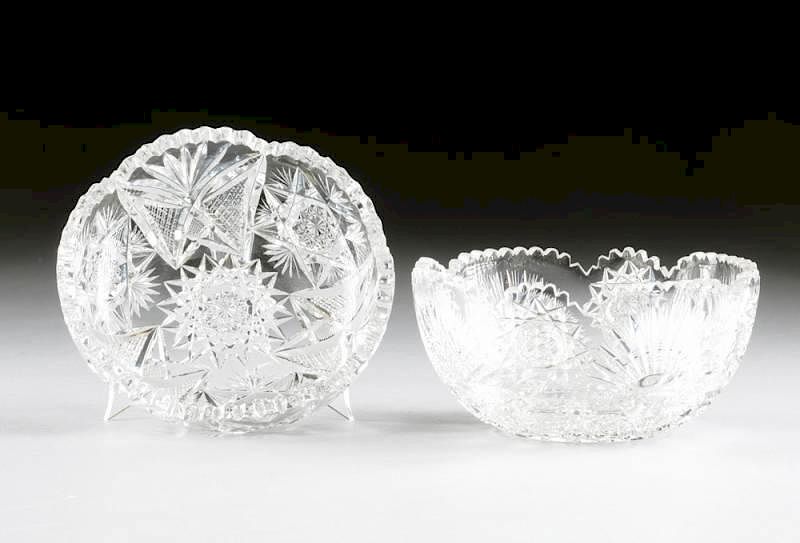 Appraisal: TWO BRILLIANT CUT CRYSTAL BOWLS AMERICAN OR CONTINENTAL LATE TH